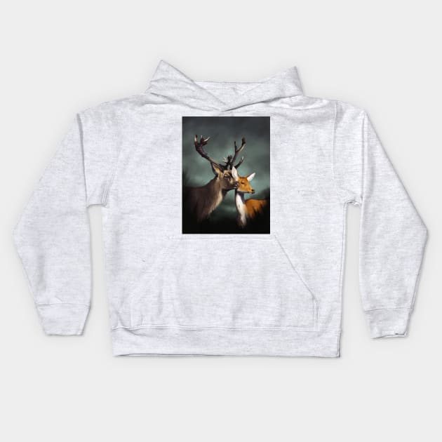 Barasingha Deer Kids Hoodie by KJL90